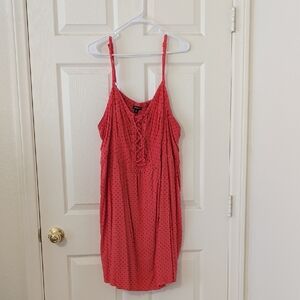 Torrid Pink Spaghetti Strap Polka Dot Dress